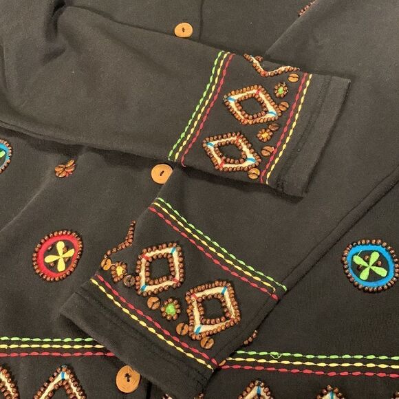 Coldwater Creek Size XL vintage jacket black with beaded detail. - Picture 9 of 11